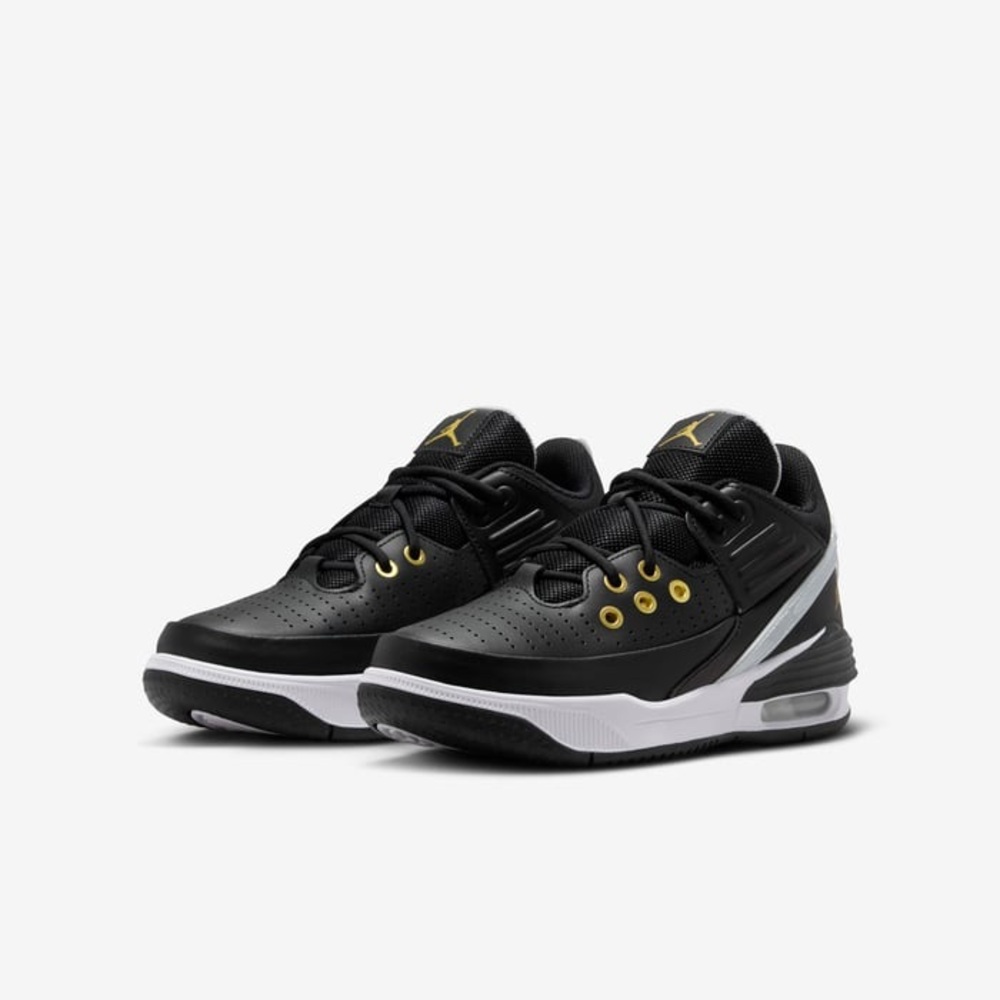 Air Jordan Kids Black and Gold Sneakers